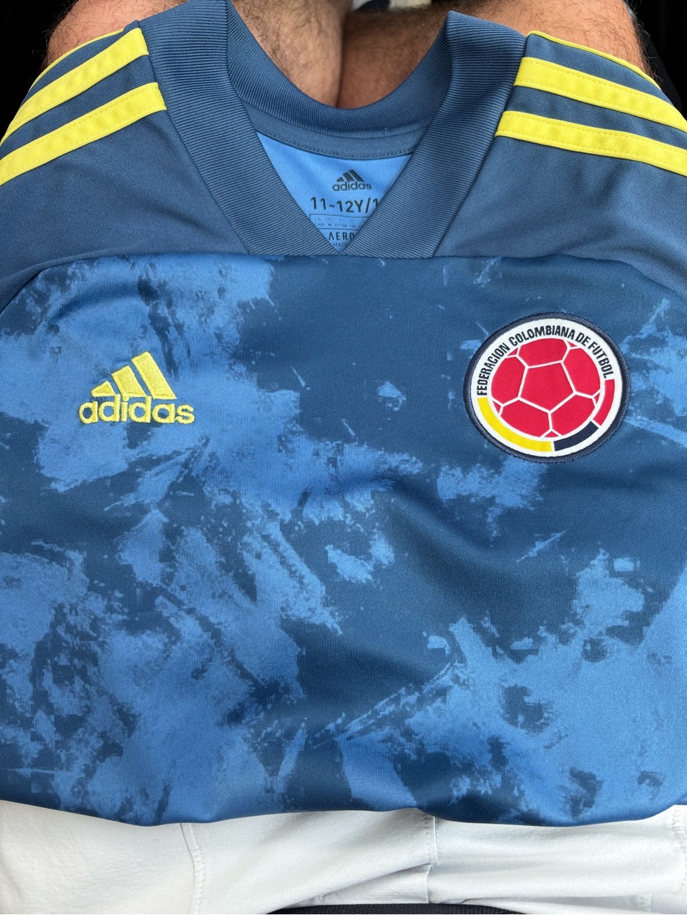Adidas Colombia Blue Jersey with Yellow Accents
